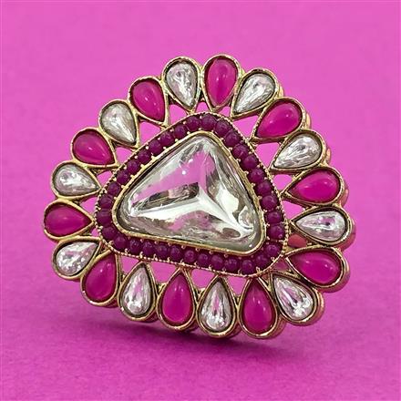 Antique Adjustable Ring With Mehndi Plating