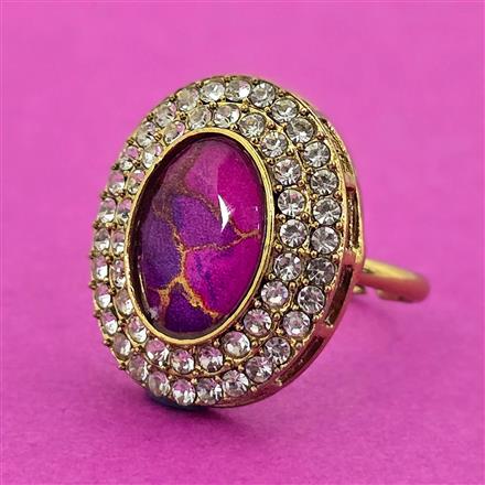 Antique Adjustable Ring With Mehndi Plating