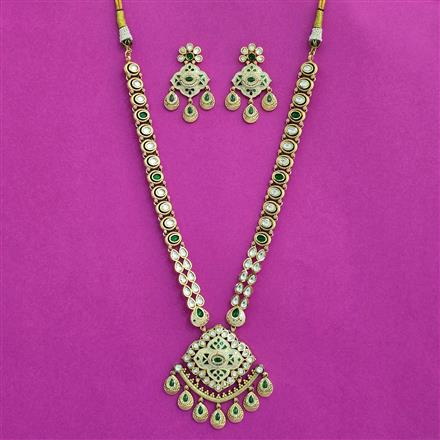 Antique Meenakari Necklace With Matte Gold Plating