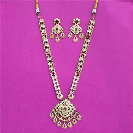 Antique Meenakari Necklace With Matte Gold Plating