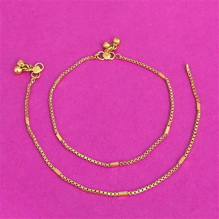 Antique Plain Gold Payal With Gold Plating