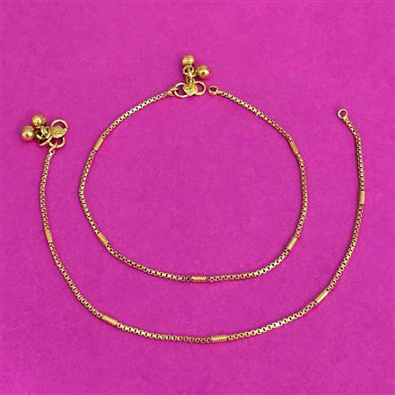 Antique Plain Gold Payal With Gold Plating