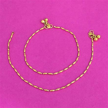 Antique Plain Gold Payal With Gold Plating