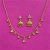Antique Delicate Necklace Set With Matte Gold Plating