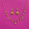 Antique Delicate Necklace Set With Matte Gold Plating