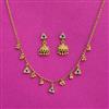 Antique Delicate Necklace Set With Matte Gold Plating