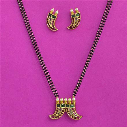 Antique Classic Mangalsutra With Matte Gold Plating