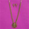 Antique Long Necklace Set With Matte Gold Plating