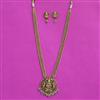 Antique Long Necklace Set With Matte Gold Plating