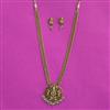 Antique Long Necklace Set With Matte Gold Plating