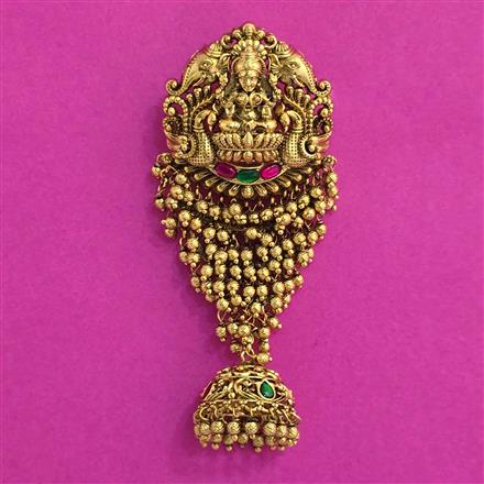 Antique Classic Hair Brooch With Matte Gold Plating