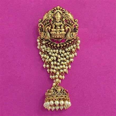 Antique Classic Hair Brooch With Matte Gold Plating
