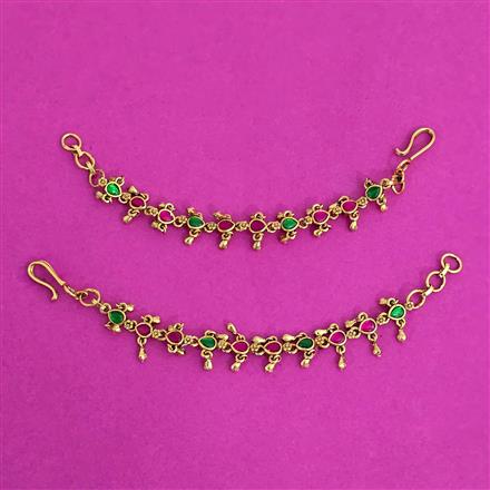 Antique Classic Ear Chain With Matte Gold Plating