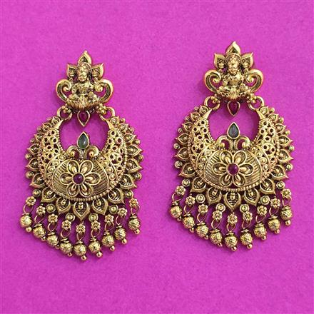 Antique South Indian Earring With Matte Gold Plating