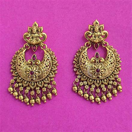 Antique South Indian Earring With Matte Gold Plating
