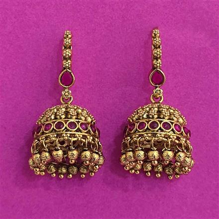 Antique Jhumki With Matte Gold Plating