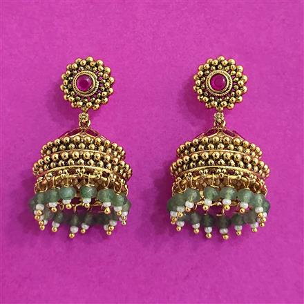 Antique Jhumki With Matte Gold Plating