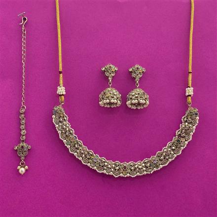 Antique Classic Necklace With Mehndi Plating