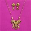 Antique Temple Pendant Set With Matte Gold Plating