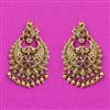 Antique Peacock Earring With Matte Gold Plating