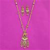 Antique Long Necklace Set With Matte Gold Plating