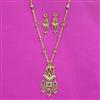 Antique Long Necklace Set With Matte Gold Plating