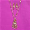 Antique Long Necklace Set With Matte Gold Plating