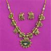 Antique Classic Necklace Set With Matte Gold Plating