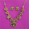 Antique Classic Necklace Set With Matte Gold Plating