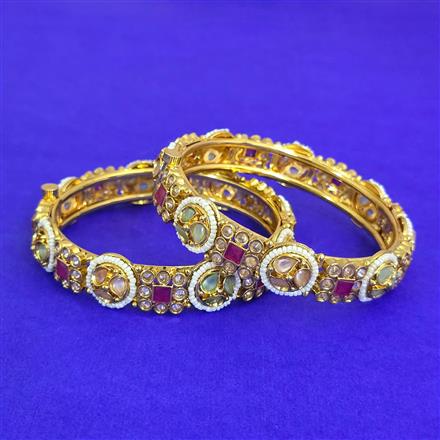 Antique Classic Bangles With Matte Gold Plating