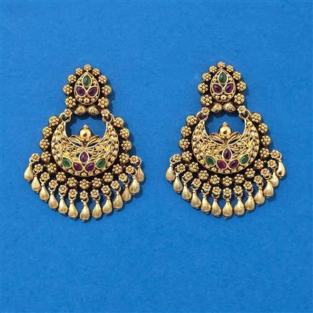 Antique Classic Earring With Matte Gold Plating