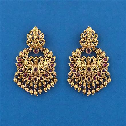 Antique Temple Earring With Matte Gold Plating