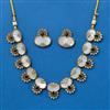 Antique Mother Of Pearl Necklace With Mehndi Plating