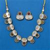 Antique Mother Of Pearl Necklace With Mehndi Plating