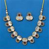 Antique Mother Of Pearl Necklace With Mehndi Plating
