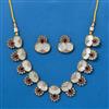 Antique Mother Of Pearl Necklace With Mehndi Plating