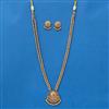 Antique Long Necklace With Matte Gold Plating