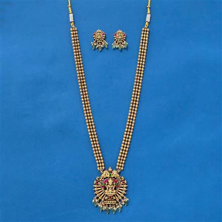 Antique Temple Necklace With Matte Gold Plating