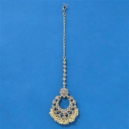 Antique Moti Tikka With Mehndi Plating
