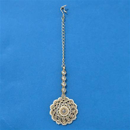 Antique Moti Tikka With Mehndi Plating