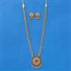 Antique Long Necklace With Matte Gold Plating