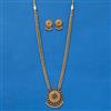Antique Long Necklace With Matte Gold Plating
