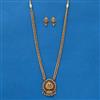Antique Long Necklace With Matte Gold Plating