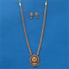Antique Long Necklace With Matte Gold Plating