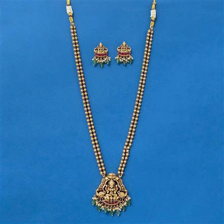 Antique Temple Necklace With Matte Gold Plating