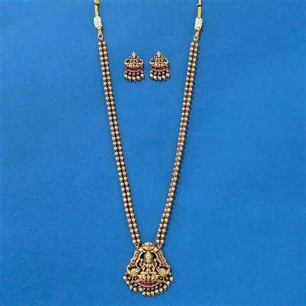 Antique Temple Necklace With Matte Gold Plating