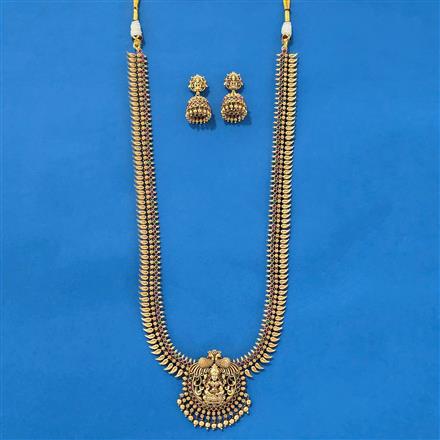 Antique Temple Necklace With Matte Gold Plating