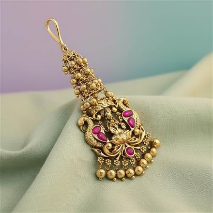Antique Temple Tikka With Gold Plating