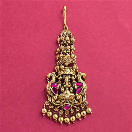 Antique Temple Tikka With Gold Plating