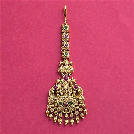 Antique Temple Tikka With Gold Plating